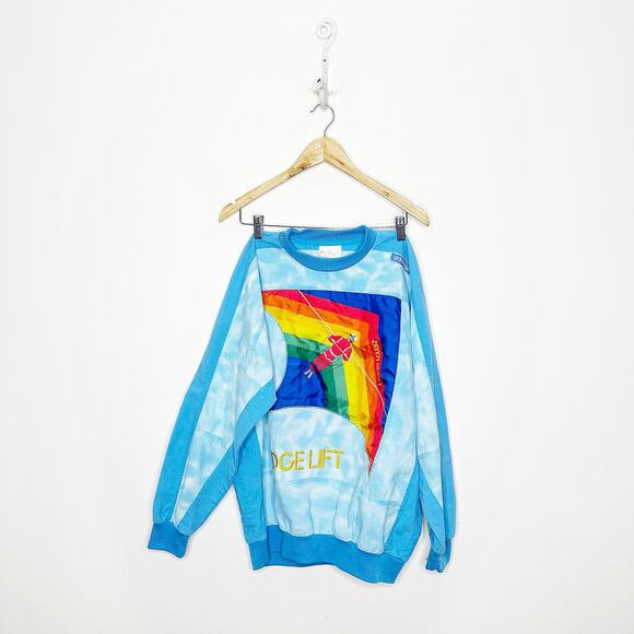 80's Adidas Kelly Ridge Lift Rainbow Pullover Cotton T'Rose Flyers Sweatshirt - Picture 1 of 8